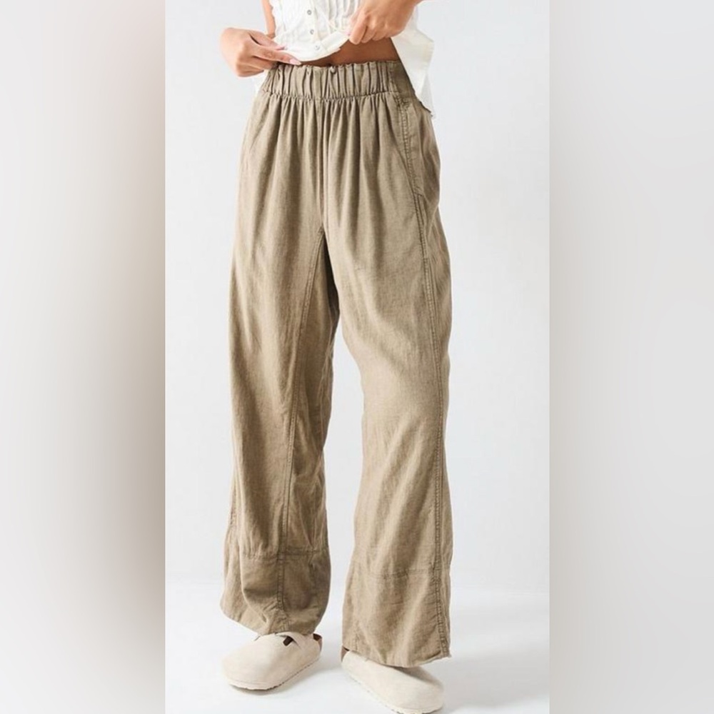 NWOT Free People Days End Linen Pull on Pants